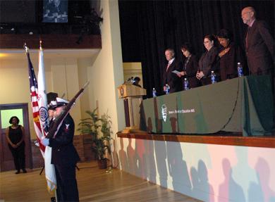 USCG Color Guard advancing the colors. 