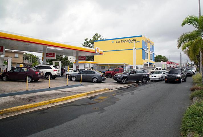 Waiting to buy gas.