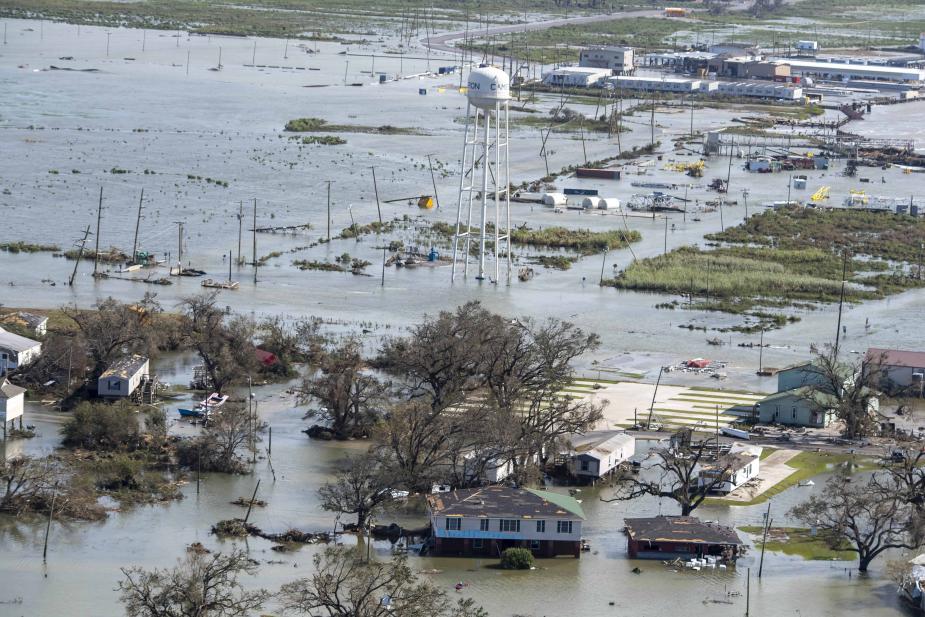Cameron Parish, Louisiana, was flooded by first impact on Aug. 27 from Hurricane Laura (Photo by Bill Feig)